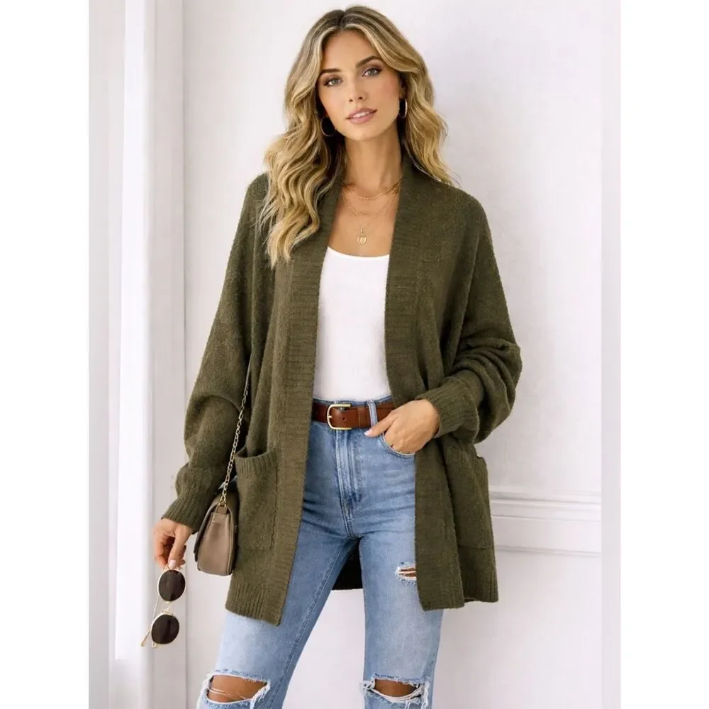 debut by Anthropologie Earth tone Open-Front Cardigan Sweater